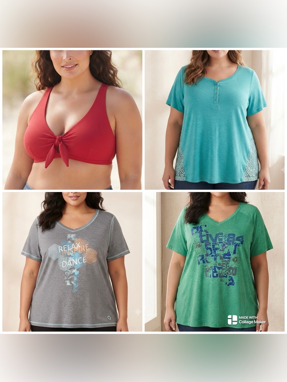 Lot of 4 Assorted Short Sleeve Tops and Swimsuit Top Womens Size 4X